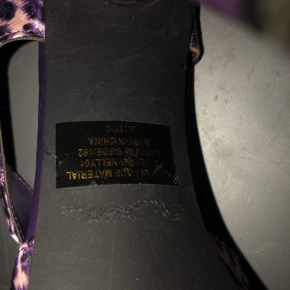 Wild Rose size 10 Purple Leopard Heels platform at toe for comfort - Picture 9 of 10